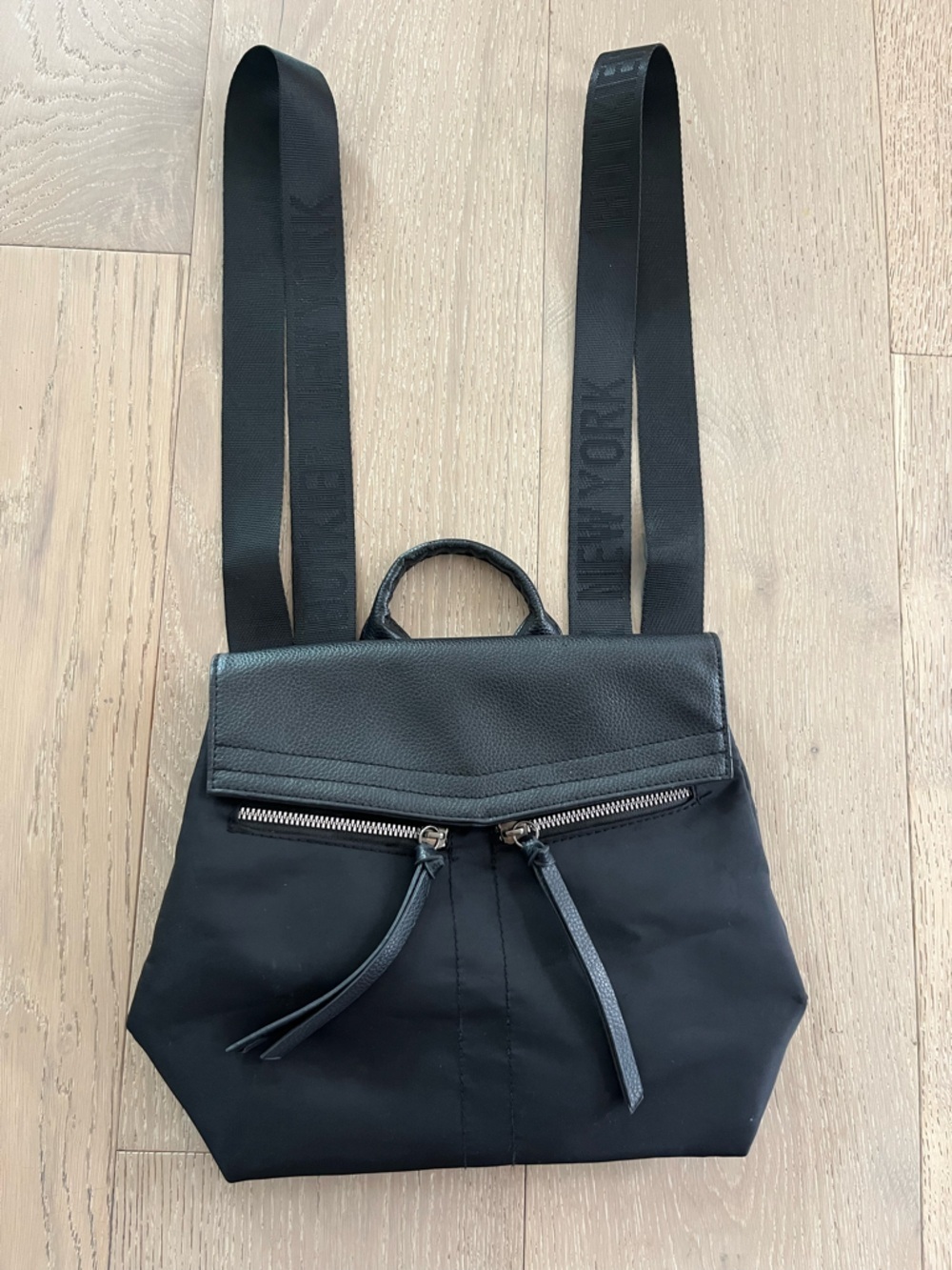 Botkier Black Nylon & Faux Leather “Trigger” Mini Backpack